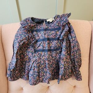 Tucker + Tate Size 4 Or 4t Floral Ruffle Kids Top Blouse Spring Cottagecore